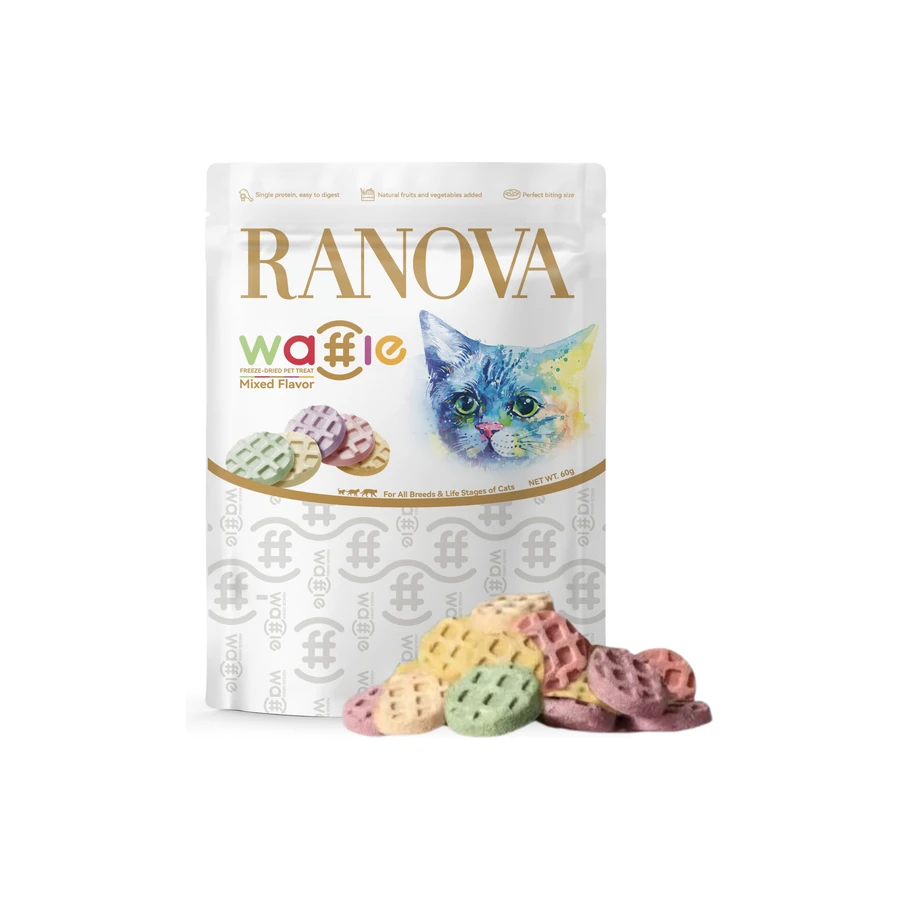 RANOVA freeze-dried waffle treats for cats